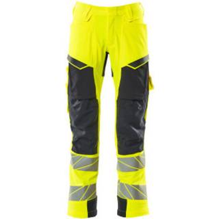 MASCOT ACCELERATE SAFE arbejdsbukser med knælommer, hi-vis gul/mørk marine - 90C54