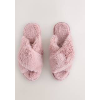Next Pink Faux Fur Slider Slippers