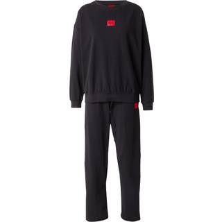 Pyjamas med regular fit af bomuld med stræk og logomærkater