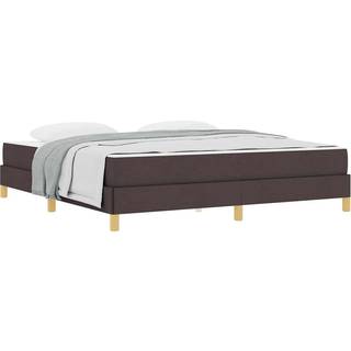 Box Spring Seng Brun 180 X 200 Cm Stof Og Konstrueret Træ