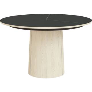 Skovby SM33 rundt spisebord - hvidolieret eg - sort laminat