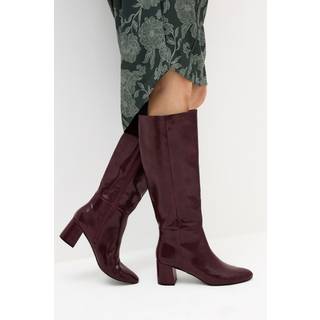 Lts Burgundy Red Patent Knee High Block Boots Standard > 12 Lts | Tall Women's Women's Boots - Standard 12