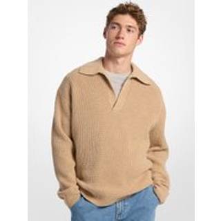 MK Ribbed Wool Blend Jumper - Brown - Michael Kors - XXL