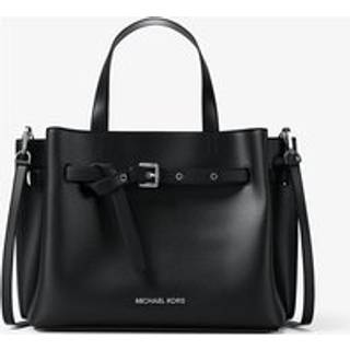 MK Emilia Medium Pebbled Leather Satchel - Black - Michael Kors - ONE SIZE