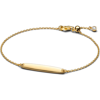 Pandora Gold Engravable Bar Chain Bracelet - 18cm