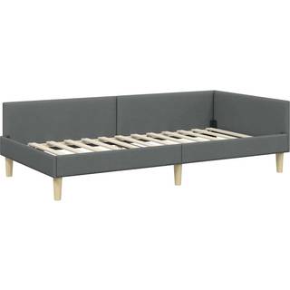 Hjørnesengramme Andet Mørkegrå 80 X 200 Cm Stof Og Ingeniørtræ