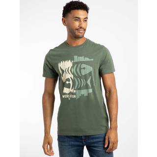 Weird Fish Weird Fish Green Double Fish Front Print Graphic T-Shirt