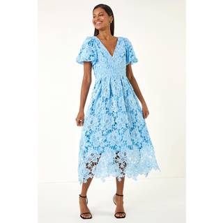 Roman Roman Premium Hæklet Blonde Midi Kjole - 44