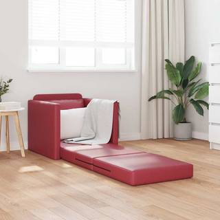 Gulvsovesofa med pude Vinrød 74 x 77 x 81 cm Kunstlæder