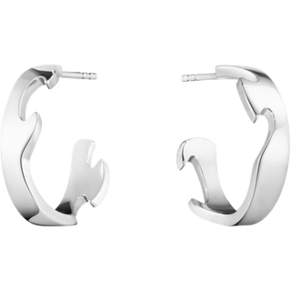 Fusion Store Øreringe, Georg Jensen, 18 kt. hvidguld