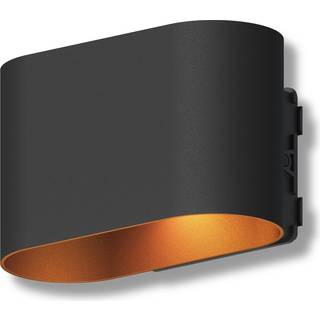 Calex LED udendørs væglampe Potenza, Sort, Gangområde, Aluminium, Moderne