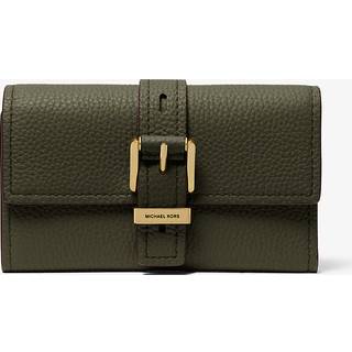 MK Nolita Medium Pebbled Leather Tri-Fold Wallet - Green - Michael Kors - ONE SIZE