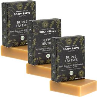 Chagrin Valley Soap & Salve Neem & Tea Tree Organic Soap & Shampoo Bar - Lindrer tr og klende irriteret hud - Sulfatfri - Til krop og hr Vegan