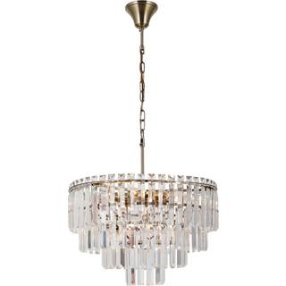 Hängande Lampa Brenza L Transparent Kristall, Antikbrons Blank Ø 48 cm