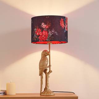 Bordlampe Marula Lindby, Messing/guld, Stue/spisestue, Tekstil/stof/silke, Moderne