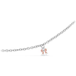 Scrouples Girls armbånd rosa sløjfe cubic zirkonia sølv