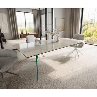 Esstisch Edge 200x100 Keramik Laminam® Onice Oro ?Gestell Glas - Onice Oro Gold-Gelb