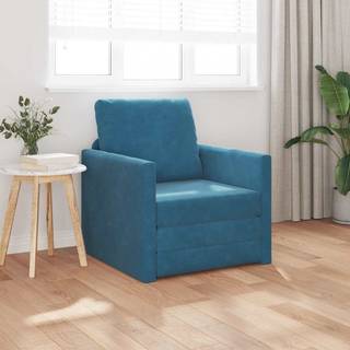 Gulvsovesofa med pude Blå 74 x 77 x 81 cm Fløjl