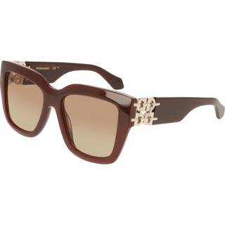 Ferragamo Kvinde SF2083SE 210 Solbriller Acetat Brun Brun Firkantet Normal Skygge