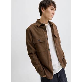 Jack & Jones Rayle Melange Solid LS Overshirt Malt Ball