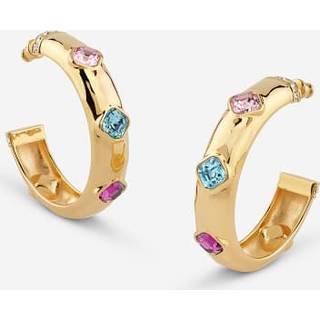 Guess JUBE05314JWYGMCT/U Damen-Creolen Multi Crystals Ohrringe Goldfarben