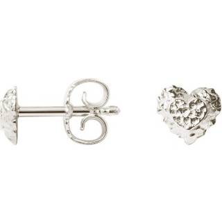 Sparkly Heart Stud Øreringe, Silver