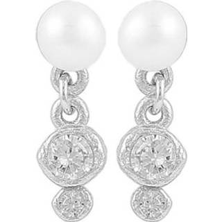 Hultquist Elowen øreringe i sølv med perle og zirkonia