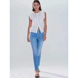 Next Skinny'sølvfarvede jeans med knapper foran