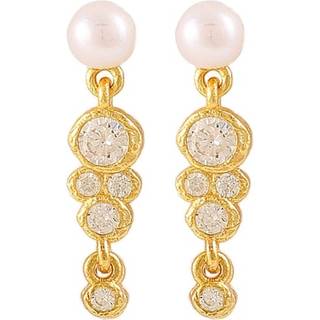 Hultquist Scarlet øreringe i guldbelagt med perle og zirkonia