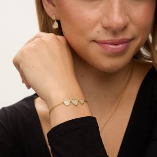 Jon Richard Jon Richard 18K Plated Micro Pave Heart Bracelet