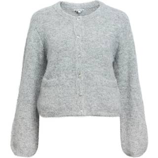 Object - Objsaggia Re L/S Knit Cardigan - 4859656 Medium Grey Melange