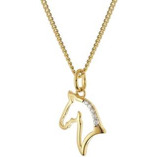 trendor 28540 Damen-Halskette mit Pferde-Anhänger 925 Silber Vergoldet