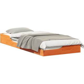 Gulv Seng Ramme Gyldenbrun 100 X 220 Cm Massivt Fyrretræ