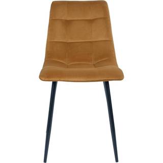 Middelfart spisebordsstol, velour, sennepsgul