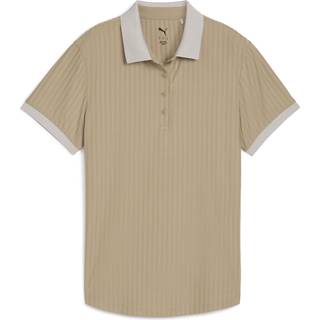 PUMA MATTR Jacquard Stripe Golf Polo Women, Clothing, Ice Coffee, XXL