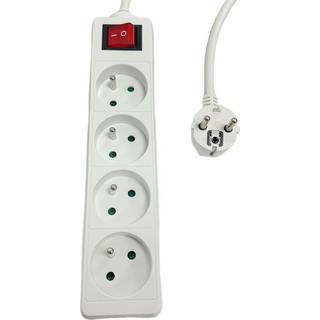MICROCONNECT 4-way Power Strip on/off