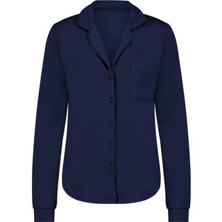 Hunkemöller Langærmet jerseyjakke Essential blå - XS