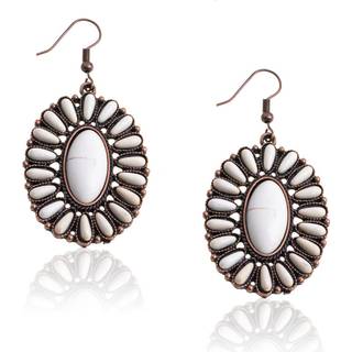 Rustik coutures vestlige turquiose øreringe til kvinder cowgirl land dinglende concho vestlige smykker RCE-1080WT