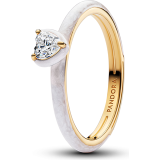 Pandora Gold White Chakra Heart Ring - 56