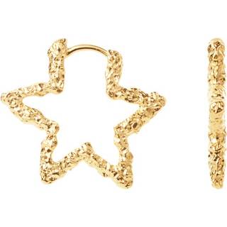 Star Sparkly Hoops, Gold Plated