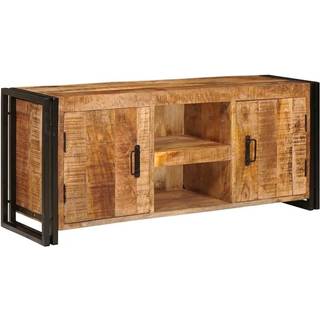 TV-skab Brun 120 x 30 x 50 cm Massivt ru mangotræ