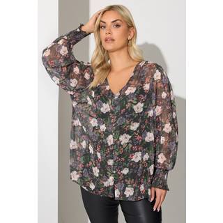 Yours Curve Yours Curve London Shirred Cuff Blouse