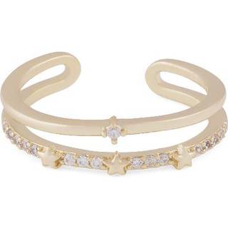 Snö of Sweden Stellaris Double Ring Gold Clear Onesize