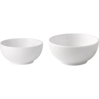 Royal Copenhagen Hvid Riflet skål 2 stk. 24 cl + 47 cl