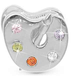 Christina Jewelry Passion for Art Malerpalette sølvcharm til sølvarmbånd på 4 mm
