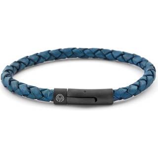 Blåt & Sort Læderarmbånd