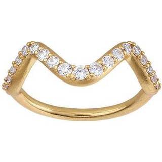 byBiehl - Wave Sparkle ring i forgyldt, small - 5-3701a-gp