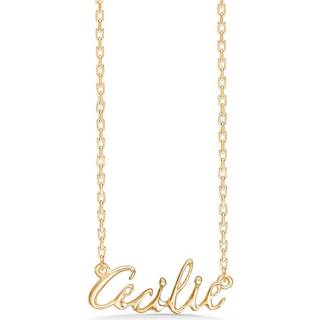 Navnehalskæde i forgyldt sølv - Cecilie