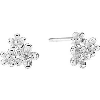 Lund Copenhagen ørestikker i sølv med blomster og zirkon