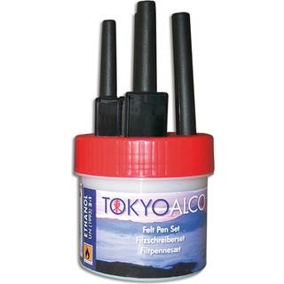 Tokyo Alco, sæt med 4 filtpenne, rød